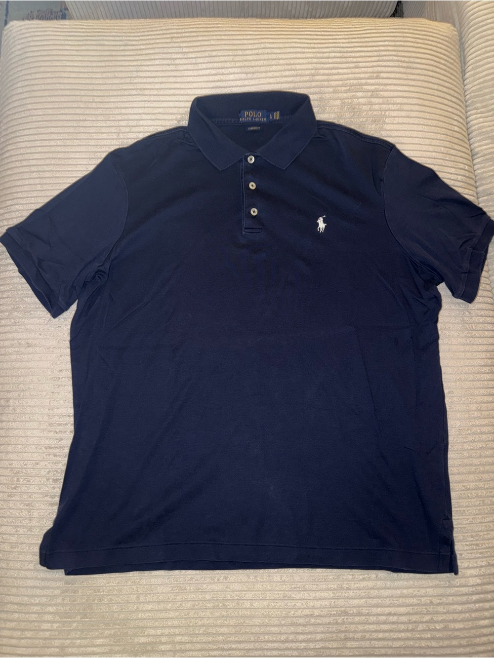 Ralph Lauren Navy Polo Shirt with White Pony Logo